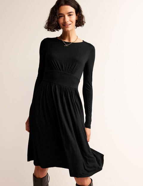 Thea Short Jersey Dress - Black | Boden UK