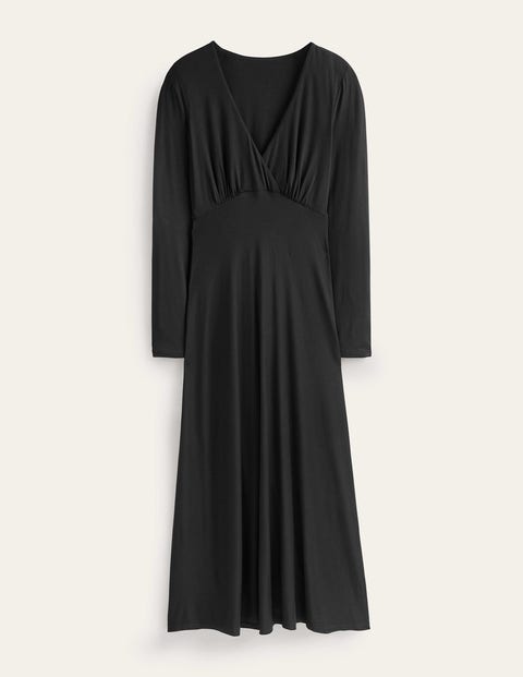 Long Sleeve Jersey Tea Dress Black Women Boden