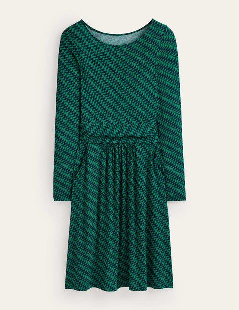 Boden Abigail Jersey Dress Veridian Green, Geo Fall Women