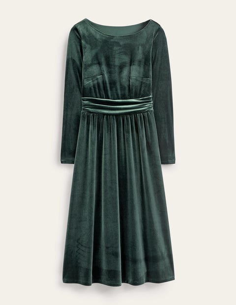 Boden Lois Velvet Dress Chatsworth Green Women