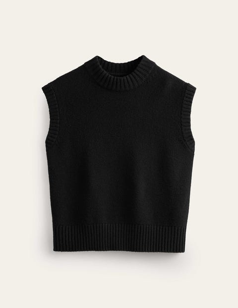 Cashmere Knitted Tank Top - Black