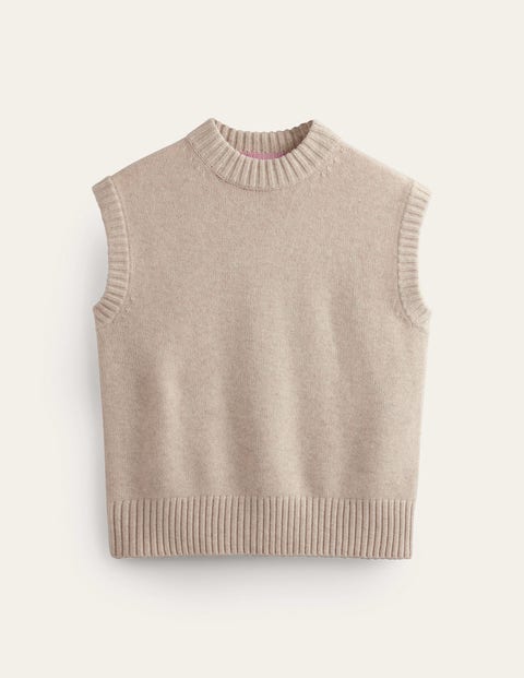 Chunky Cashmere Crew Neck Tank Natural Women Boden
