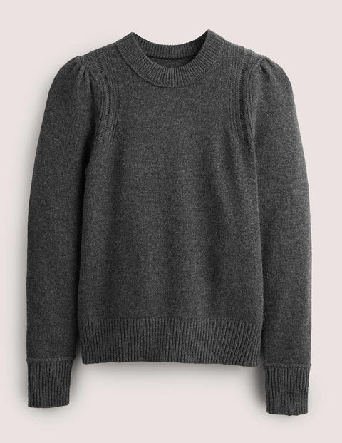 Boden Lofty Cashmere Jumper Charcoal Melange Women