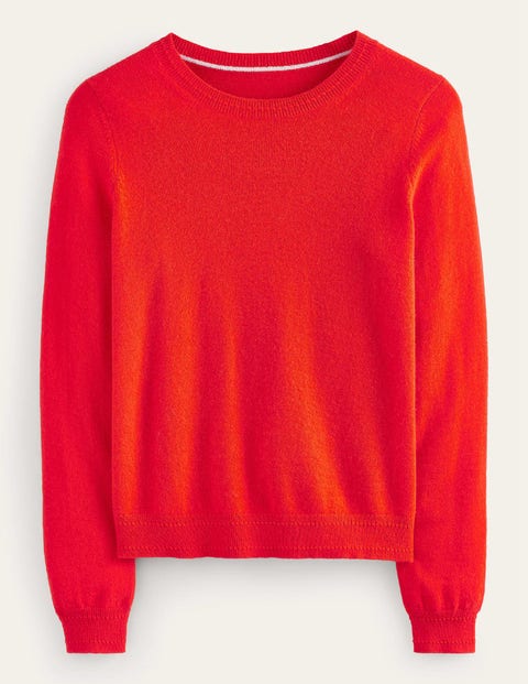 Eva Cashmere Crew Neck Jumper Fiesta Orange Boden UK
