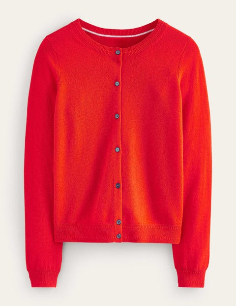 Eva Cashmere Crew Cardigan Orange Women Boden