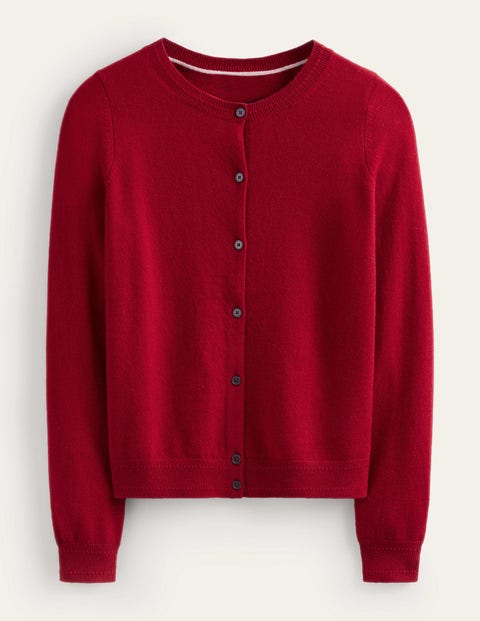 Eva Cashmere Crew Cardigan Red Women Boden