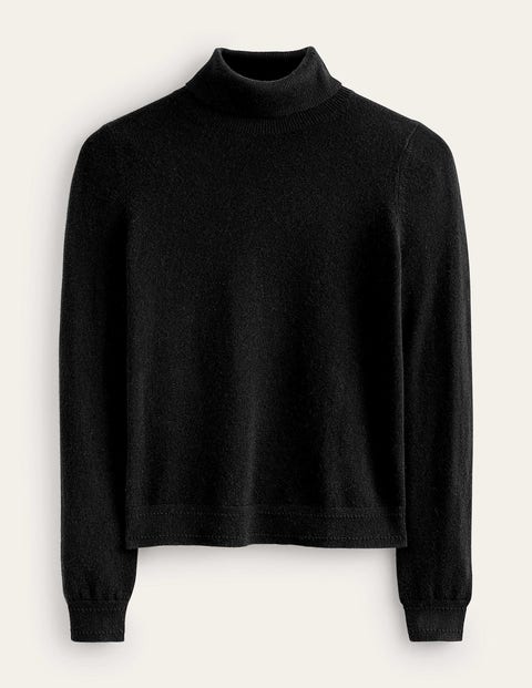 Boden Eva Cashmere Roll Neck Jumper Black Women