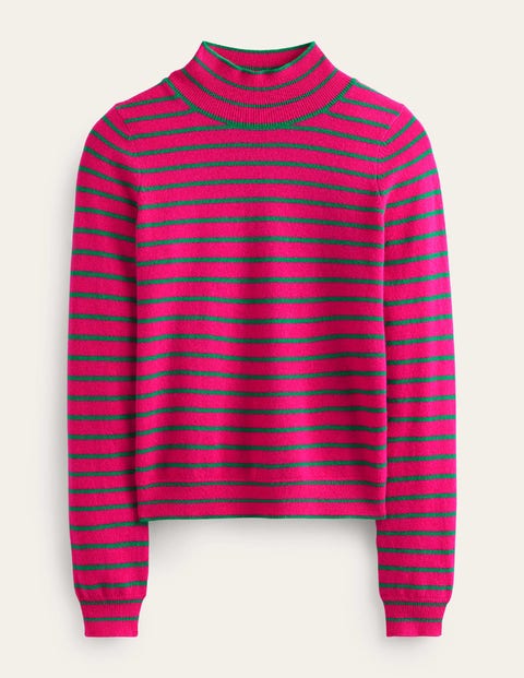 Boden Striped Cashmere Sweater Vibrant Pink / Veridian Green Women