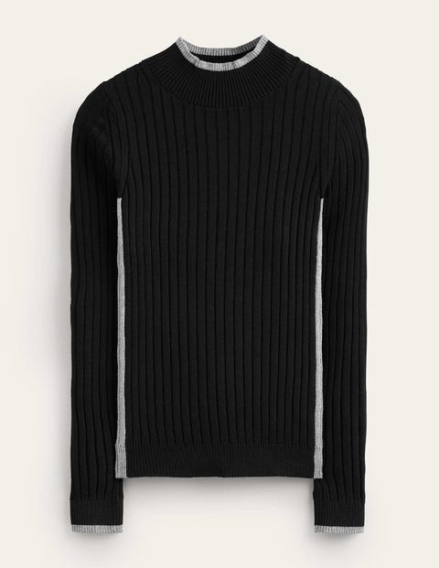 Boden Isodora Ribbed Sweater Black Women