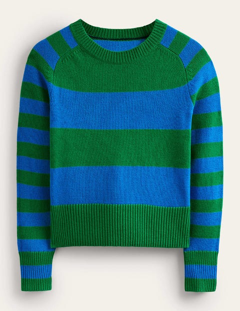 Boden Olivia Merino Sweater Bight Cobalt / Veridian Green Women
