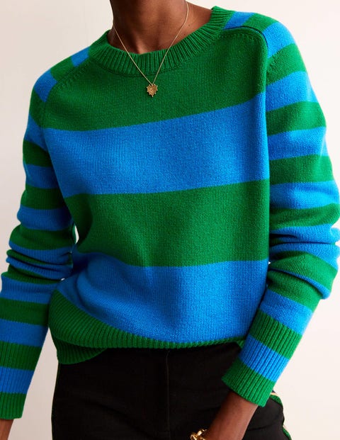 Olivia Merino Sweater - Bight Cobalt / Veridian Green | Boden US