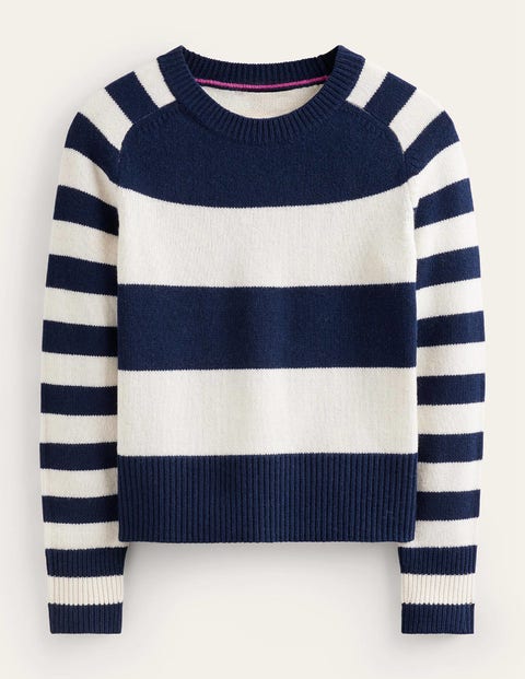 Boden Olivia Merino Sweater Navy And Ivory Women