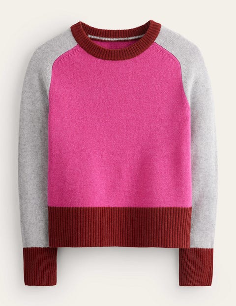 Boden Olivia Merino Sweater Amaranth, Fireglow Colourblock Women