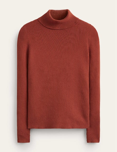 Boden Catriona Roll Neck Sweater Chestnut Brown Women