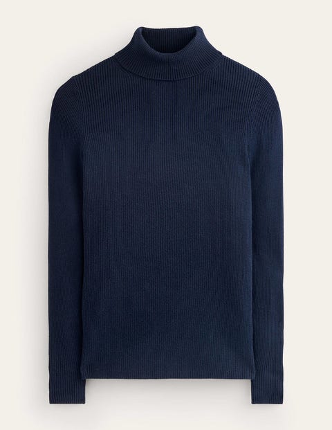 Boden Ellie Cotton Roll-neck Sweater Navy Women