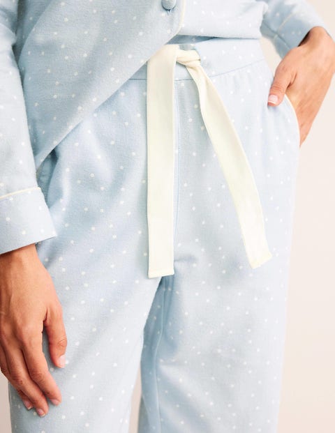 Brushed Cotton Pyjama Trouser - Surf, Spaced Dotty