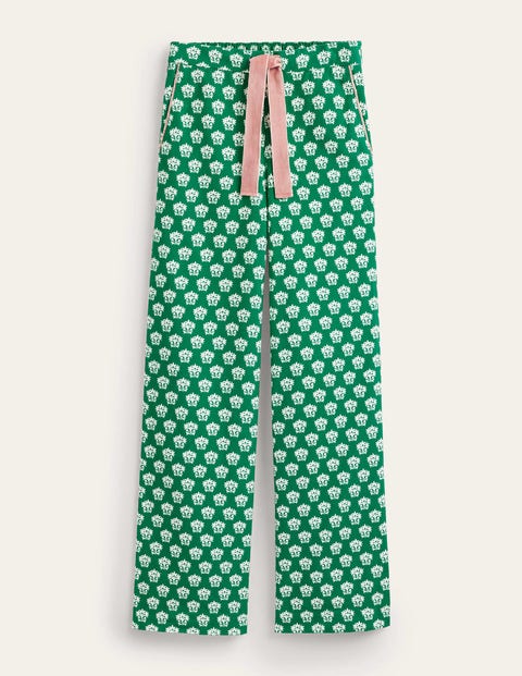 Boden Brushed Cotton Pyjama Trouser Veridian Green, Lily Women