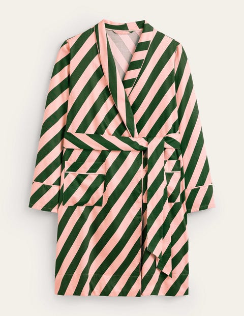 Boden Cotton-sateen Dressing Gown Rosette Pink, Amazon Green Women