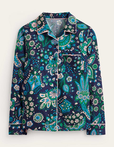 Boden Cotton-sateen Pajama Shirt Multi, Azalea Bloom Women