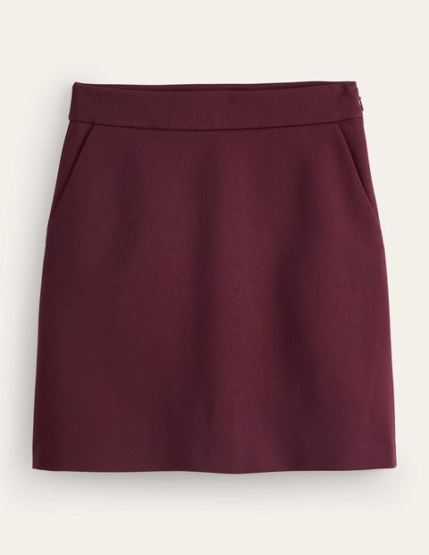 Boden Jersey A-line Mini Skirt Burgundy Women