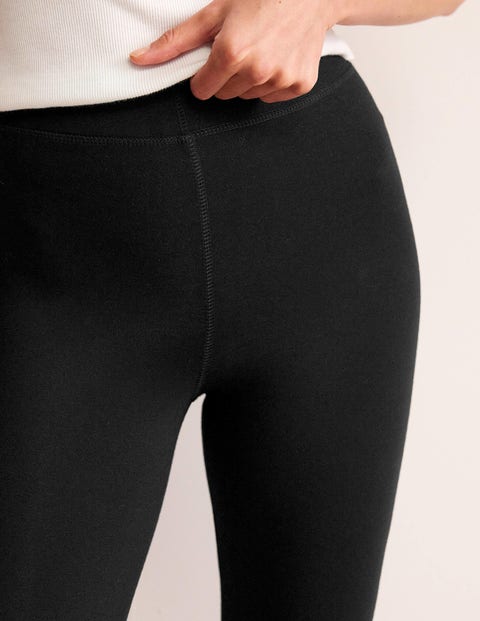 High Rise Jersey Leggings - Black