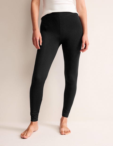 High Rise Jersey Leggings - Black