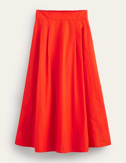 Boden Taffeta Pull-on Midi Skirt Red Women