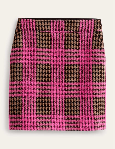 Boden Estella Check Mini Skirt Neon Pink Check Women