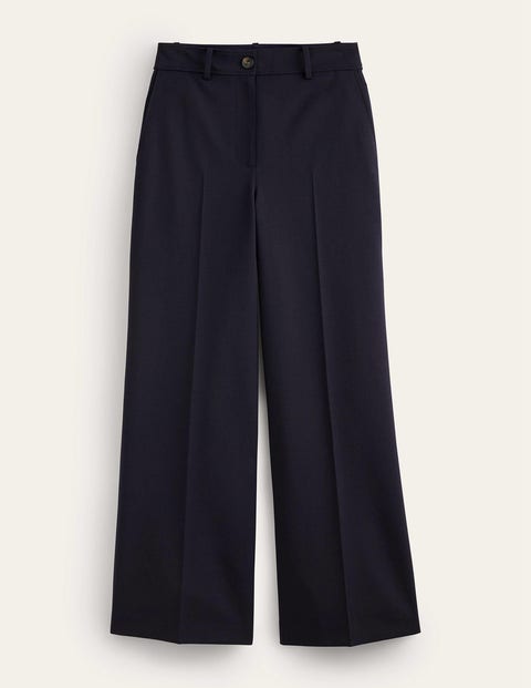 Relaxed Flare Wool Pants - Black