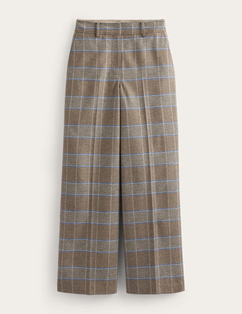 Westbourne Wool Trousers Brown Women Boden, Camel And Pink Prince Of Wales