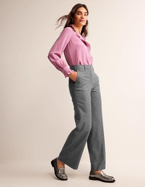 Westbourne Wool Trousers - Charcoal Marl | Boden UK