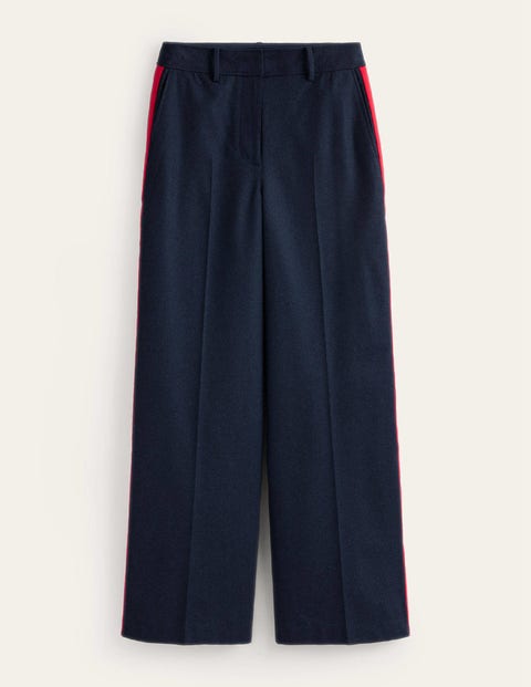 Boden Westbourne Wool Pants Navy With Red Stripe Women