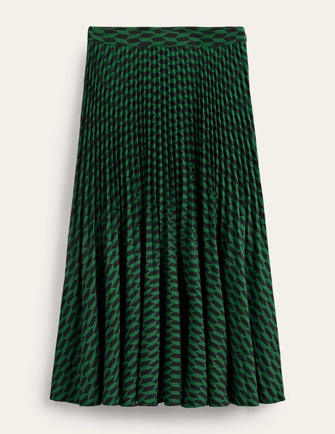 Pleated Midi Skirt Green Women Boden