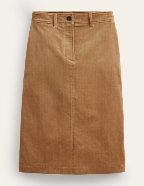 Boden Margot Cord Midi Skirt Camel Women