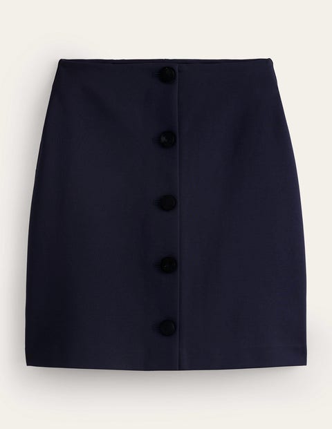 Buttoned Ponte Mini Skirt Blue Women Boden