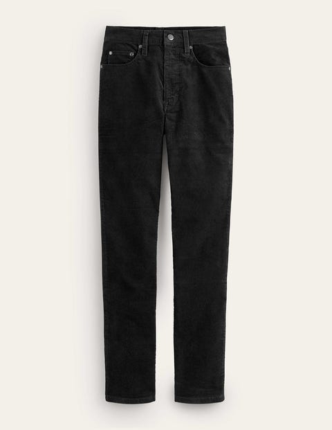 Boden Corduroy Slim Straight Jeans Black Women