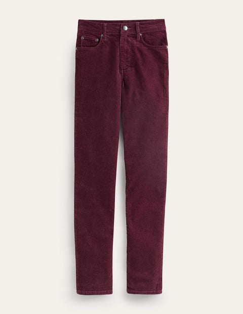 Schmale Cord-Jeans mit geradem Bein Damen Boden, Dunkles Burgunderrot