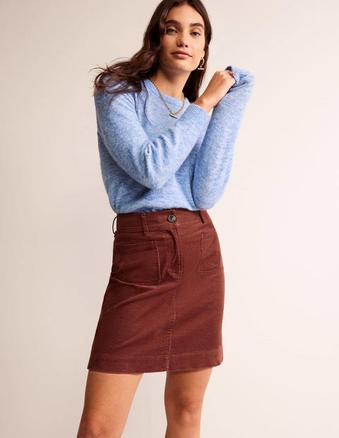 Estella Cord Mini Skirt - Red Oak