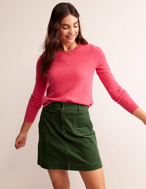 Estella Cord Mini Skirt - Winter Green | Boden US