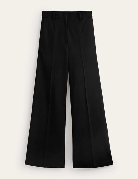 Wide Leg Ponte Trousers Black Women Boden