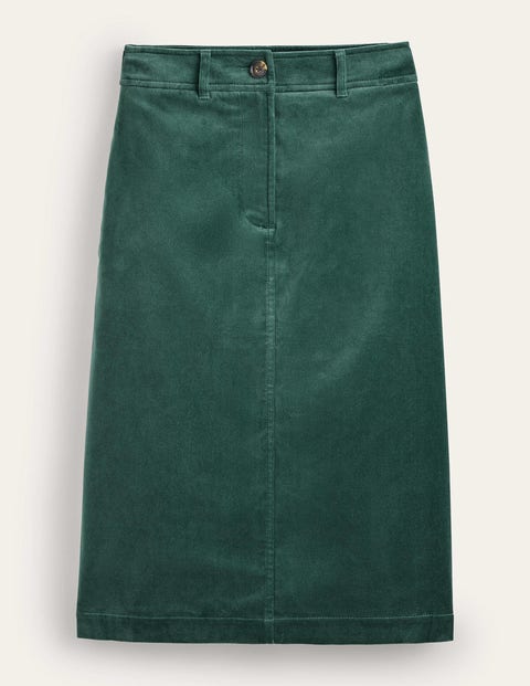Margot Velvet Midi Skirt Green Women Boden