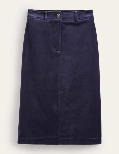 Margot Velvet Midi Skirt Blue Women Boden