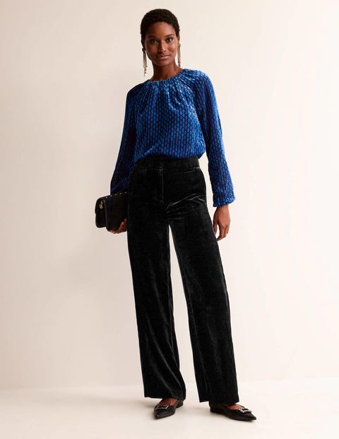 Westbourne Velvet Pants - Black