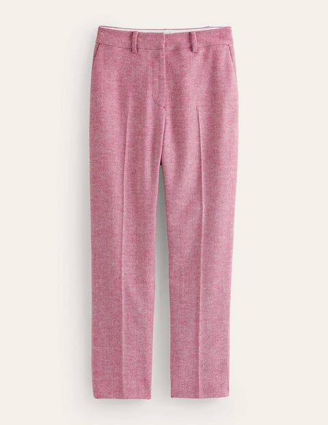 Boden Kew Wool Pants Pink Herringbone Women