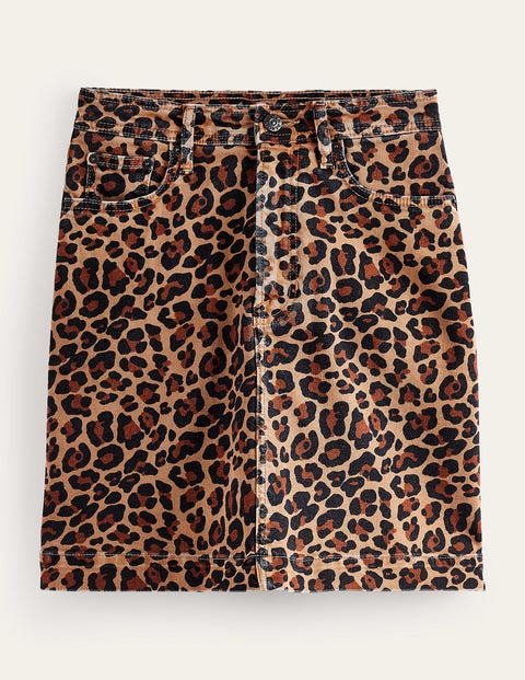 Boden Nell Printed Mini Skirt Camel, Cheetah Pop Women