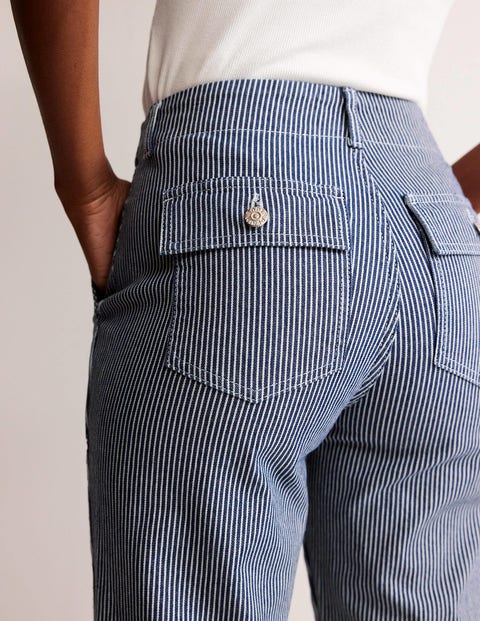 Tapered Casual Pants - Railroad Stripe | Boden US