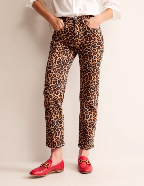 Amie Printed Jersey Joggers, Animal Print Joggers, Natural Leopard