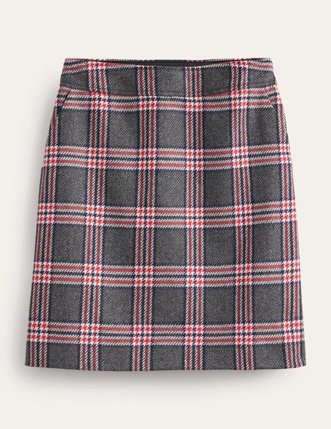 Boden Estella Tweed Mini Skirt Charcoal Check Women