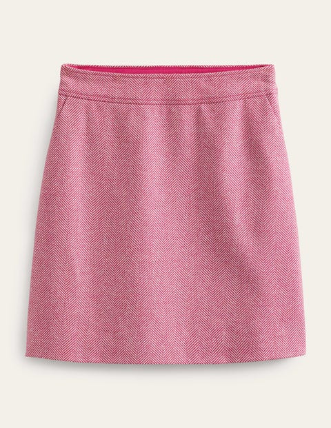 Estella Tweed-Minirock Damen Boden, Rosa Fischgrätenmuster