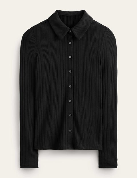 Boden Charlotte Jersey Shirt Black Women